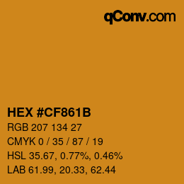 Color code: HEX #CF861B | qconv.com