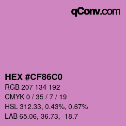 カラーコード: HEX #CF86C0 | qconv.com