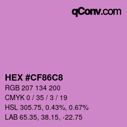 Color code: HEX #CF86C8 | qconv.com