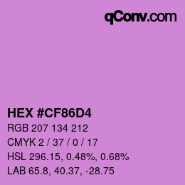 Color code: HEX #CF86D4 | qconv.com