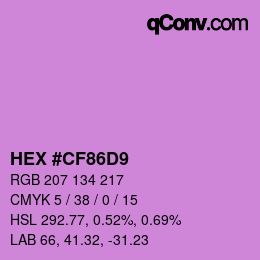 Color code: HEX #CF86D9 | qconv.com