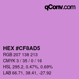 Color code: HEX #CF8AD5 | qconv.com