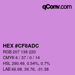 Color code: HEX #CF8ADC | qconv.com