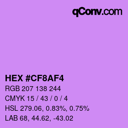 カラーコード: HEX #CF8AF4 | qconv.com