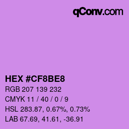 Color code: HEX #CF8BE8 | qconv.com