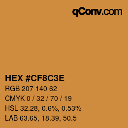 Farbcode: HEX #CF8C3E | qconv.com
