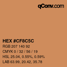カラーコード: HEX #CF8C5C | qconv.com