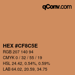 Código de color: HEX #CF8C5E | qconv.com