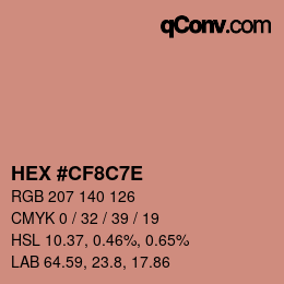 カラーコード: HEX #CF8C7E | qconv.com