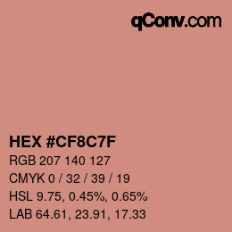 Color code: HEX #CF8C7F | qconv.com