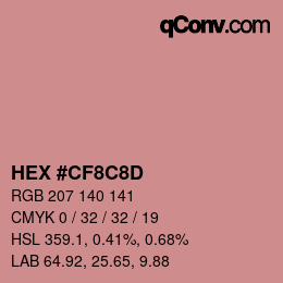 Color code: HEX #CF8C8D | qconv.com