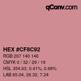 Farbcode: HEX #CF8C92 | qconv.com