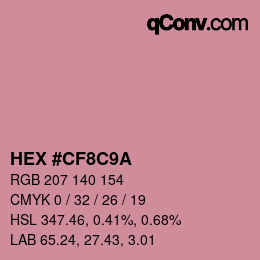 Color code: HEX #CF8C9A | qconv.com