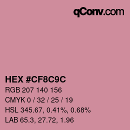 Color code: HEX #CF8C9C | qconv.com