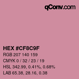 Color code: HEX #CF8C9F | qconv.com