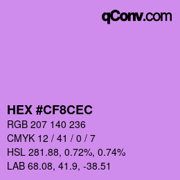 Color code: HEX #CF8CEC | qconv.com