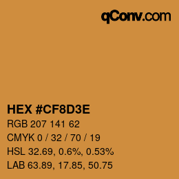 Código de color: HEX #CF8D3E | qconv.com