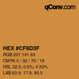 Color code: HEX #CF8D3F | qconv.com