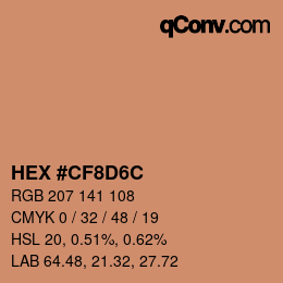 Color code: HEX #CF8D6C | qconv.com