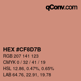 カラーコード: HEX #CF8D7B | qconv.com