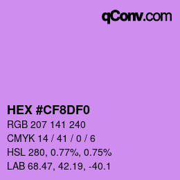 カラーコード: HEX #CF8DF0 | qconv.com
