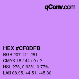 Color code: HEX #CF8DFB | qconv.com