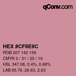 カラーコード: HEX #CF8E9C | qconv.com