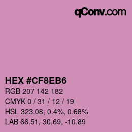 カラーコード: HEX #CF8EB6 | qconv.com