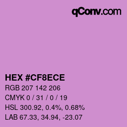 Farbcode: HEX #CF8ECE | qconv.com