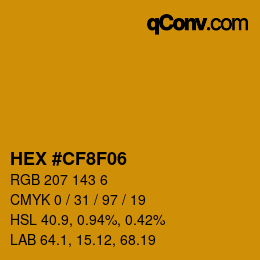Color code: HEX #CF8F06 | qconv.com