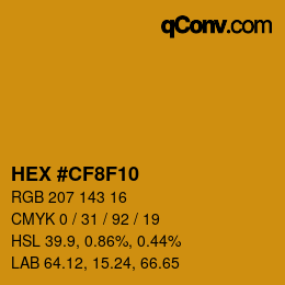 カラーコード: HEX #CF8F10 | qconv.com