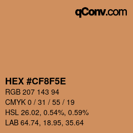 Farbcode: HEX #CF8F5E | qconv.com