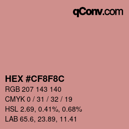 Color code: HEX #CF8F8C | qconv.com