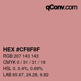 Color code: HEX #CF8F8F | qconv.com