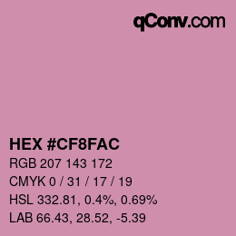 Color code: HEX #CF8FAC | qconv.com