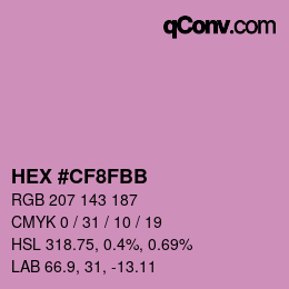 カラーコード: HEX #CF8FBB | qconv.com