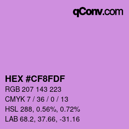 Color code: HEX #CF8FDF | qconv.com