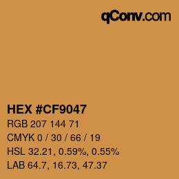 Color code: HEX #CF9047 | qconv.com
