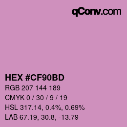 Color code: HEX #CF90BD | qconv.com