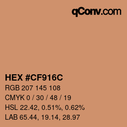 Color code: HEX #CF916C | qconv.com