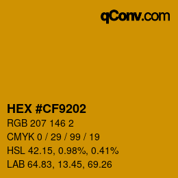 Farbcode: HEX #CF9202 | qconv.com
