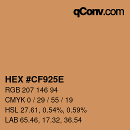 Color code: HEX #CF925E | qconv.com