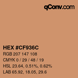 Color code: HEX #CF936C | qconv.com