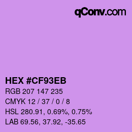 Color code: HEX #CF93EB | qconv.com