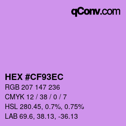 Color code: HEX #CF93EC | qconv.com
