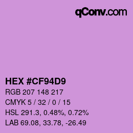 Color code: HEX #CF94D9 | qconv.com