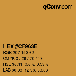 Farbcode: HEX #CF963E | qconv.com
