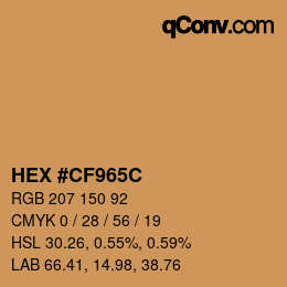 Code couleur: HEX #CF965C | qconv.com