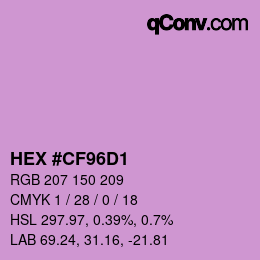 Color code: HEX #CF96D1 | qconv.com