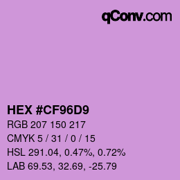 Color code: HEX #CF96D9 | qconv.com